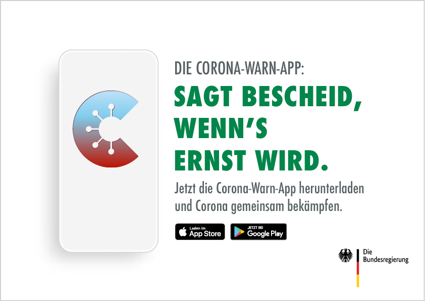 Die Corona-Warn-App: Sagt Bescheid, wenn's ernst wird.