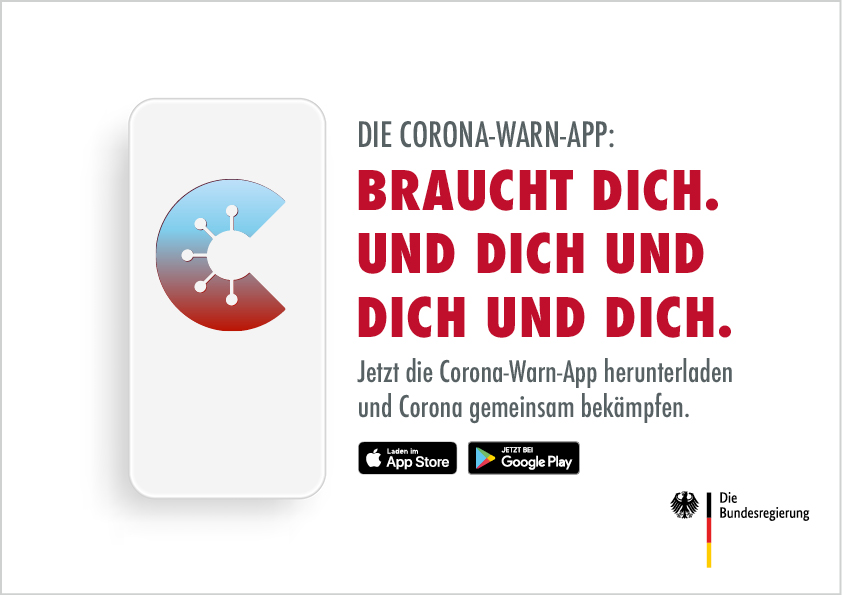 Die Corona-Warn-App: Braucht dich und dich und dich und dich.